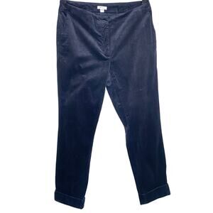 J.Jill Corduroy Navy Blue Cuffed Dark Academia Pants 6